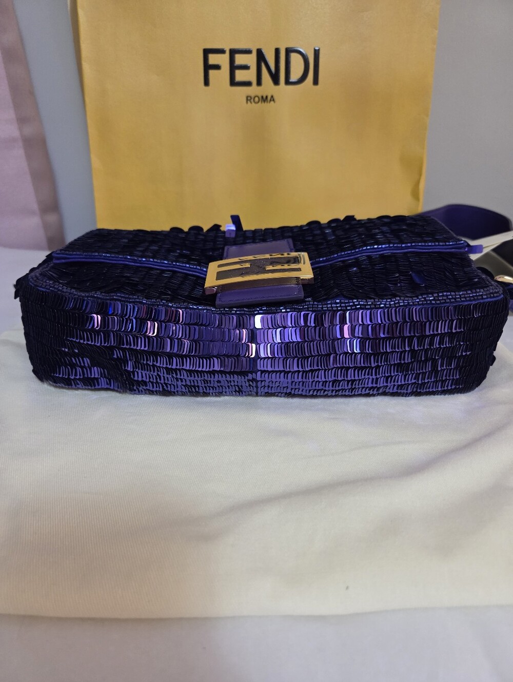 Pristine FENDI PURPLE BAGUETTE - Picture 7 of 11